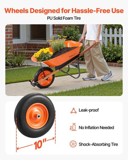 Garden Wheelbarrow Cart 5 Cu Ft One Wheel