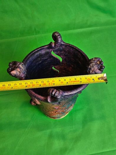 Michael Kennedy Sligo Studio Pottery Vase , Irish Ceramic Art, Ram Horn Handles