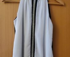 Italian Brand Artigli Black & White Embellished Top