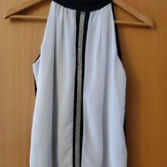 Italian Brand Artigli Black & White Embellished Top