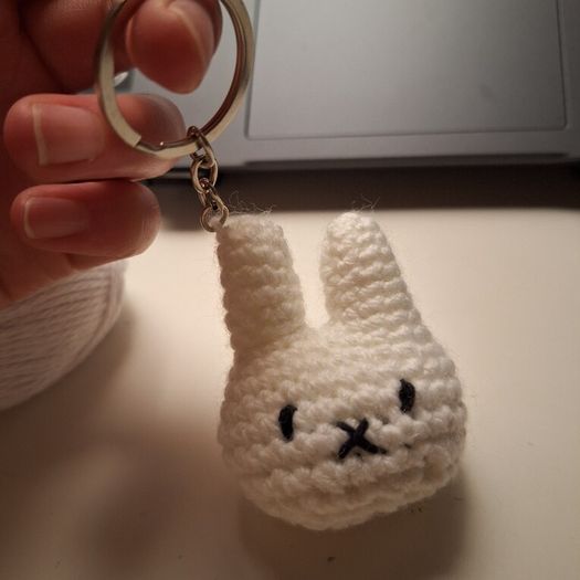 Crochet miffy keychain