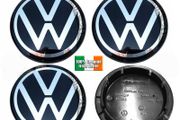 x4 VW New 65/66mm Alloy Wheel Centre Caps  Golf,Passat,Caddy