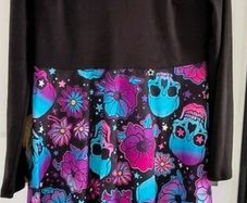 Halloween dress size L colourful sculs plus hair band