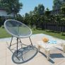 Outdoor Rocking Moon Chair Grey Poly Rattan Image 5