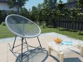 Outdoor Rocking Moon Chair Grey Poly Rattan
