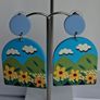 Clouds Over Sunflower Arch Earrings Image 6