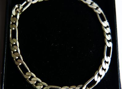 Vintage Sterling Silver 925 Figaro Link Bracelet Chain length 8" - 7,2g