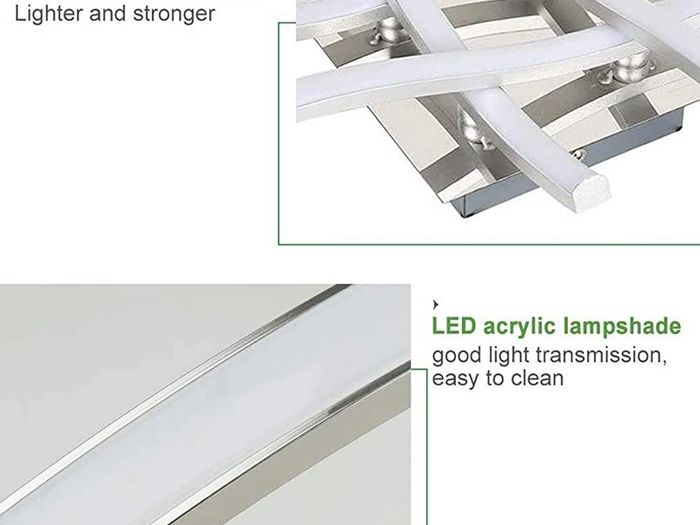 LED Ceiling Light, Elegant Curved Design Ceiling Lights, 4 Built-in LED Boards, 28W Cool White Light 6000K,Modern Ceiling Fixture for Living Rooms, Bedroom, Kitchen Hallway and Bedroom,2000 Lumens (FREE POSTAGE)