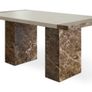 Rectangular Dining Table & 4 Chairs | Cream & Brown Image 2