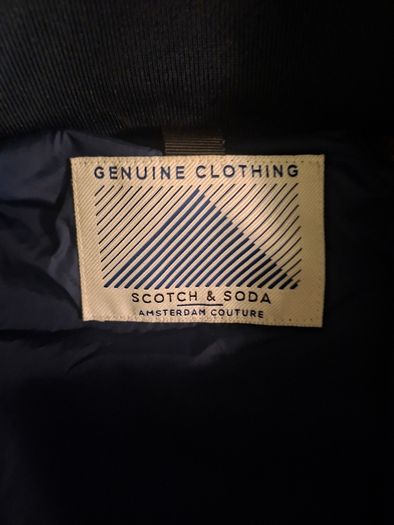 Scotch & Soda Men's Short Quilted With Detachable Hood Jacket Blue XL
