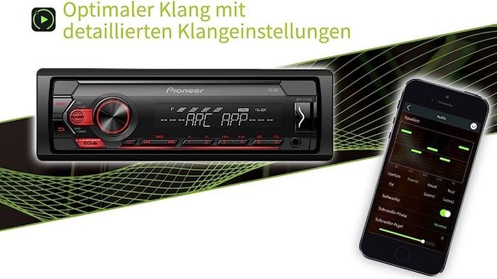Pioneer MVH-S120UB 1-DIN receiver with red illumination, USB and compatible with Android