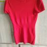 Red knitted short sleeve top fits size SM new Image 6