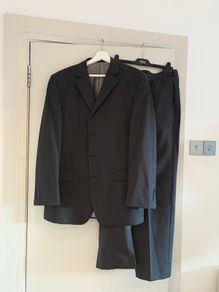 Marks and Spencers mens suit set wool dark grey