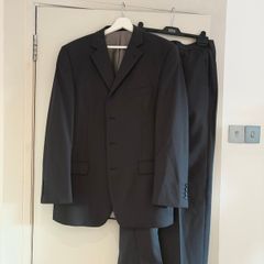 Marks and Spencers mens suit set wool dark grey