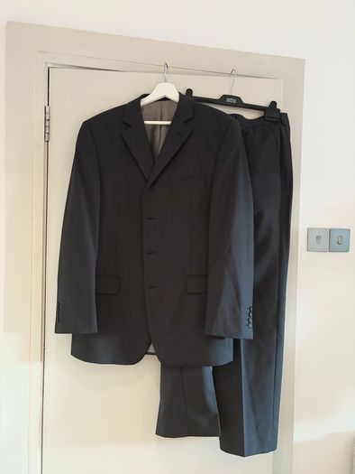 Marks and Spencers mens suit set wool dark grey