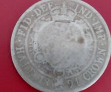 England 1894 Victoria 90% Silver Half Crown Coin