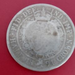 England 1894 Victoria 90% Silver Half Crown Coin