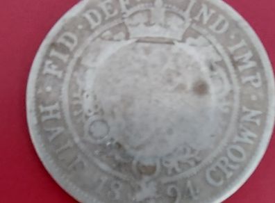 England 1894 Victoria 90% Silver Half Crown Coin