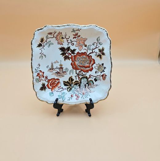 Vintage Mason's Ironstone Golden Azalea square serving dish