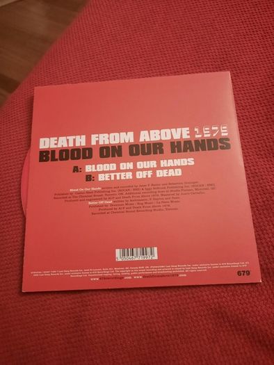 Death From Above 1979 - Blood On Our Hands-7 Inch-2005-Red Vinyl