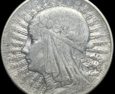 1934 Poland 5 Zloty "Head of Polonia" Silver Coin