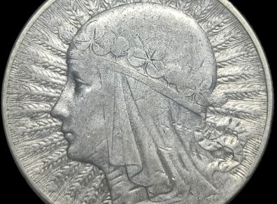 1934 Poland 5 Zloty "Head of Polonia" Silver Coin