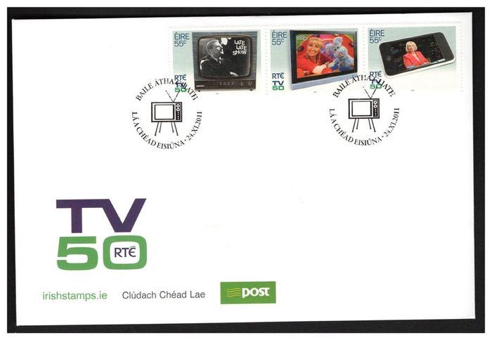 2011 Ireland 50th Anniversary of RTE Commemorative Stamps An Post First Day Cover (FDC)
