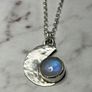 Sterling silver moonstone pendant. 18 or 20 inch chain Image 9