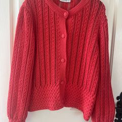Coral Knit Cotton Cardigan from Gallery - Size Medium / Size 12 worn only once