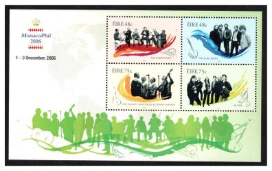 2006 Ireland Monaco-Phil '06 on Musicians Miniature Sheet (MS62) Mint Never Hinged (MNH)
