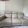 3 Seater Leather Sofa from Harvey Norman Light Grey / Taupe Image 3