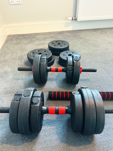 30kg Adjustable Dumbbell & Barbell Set