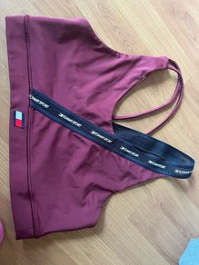Tommy Hilfiger burgundy sports top crop top