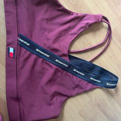 Tommy Hilfiger burgundy sports top crop top