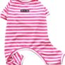 Dog Clothes,Dog Classic Striped Pajamas Soft Cotton Jumpsuit Pug French Bulldog Onesies Costume for Cats Puppy Small Medium Dogs(Pink,S,M)L Image 2