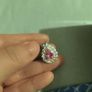 Loose lab created gem stone deep green Tourmaline triangle cut Image 5