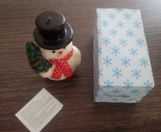 Snowman Christmas Candle.