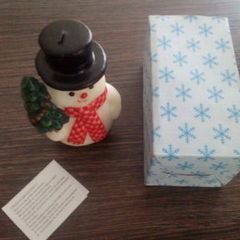 Snowman Christmas Candle.
