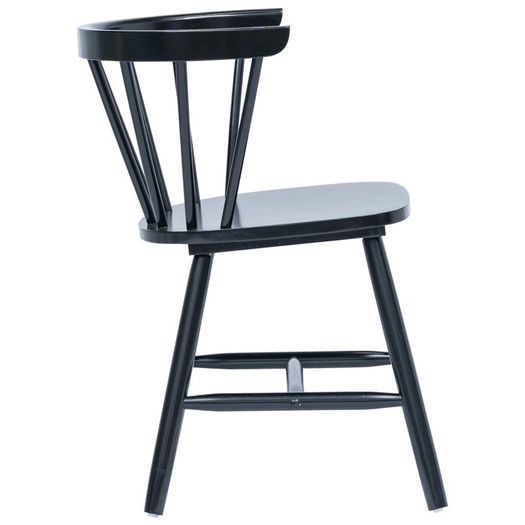 Dining Chairs 6 pcs Black Solid Rubber Wood