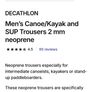 Mens canoe/kayak and sup trousers 2mm neoprene Image 2