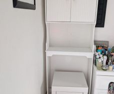 Small bedside locker and long overhead press