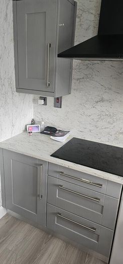 Kitchen doors and drawer fronts ,handles and tap