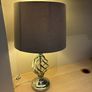 Stylish Chrome Table Lamp with Grey Shade Image 2