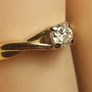 18ct Gold Petite Vintage Diamond Solitaire Ring Image 3