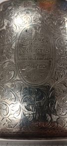 Silver Plate Cigar Case & Service Medal