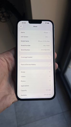 iPhone 13 Pro Max 512GB - Mint Frame & Body (Cracked Screen / Unlocked)