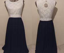 Apricot Lace, Chiffon Occasion Dress, New With Thags