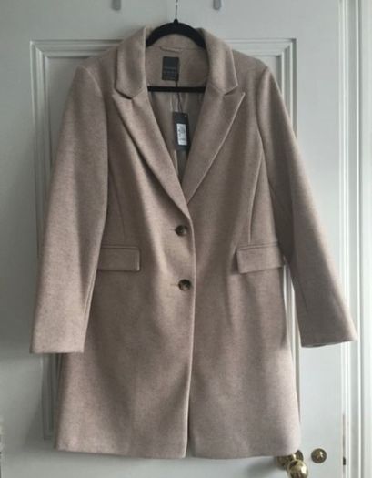 BNWT Ladies Coat: Size 12 - Oatmeal / Beige / Cream