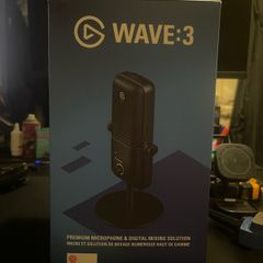 Elgato Wave:3 with boom arm, pop filter and shock absorber