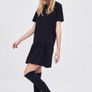 Zara textured oversized mini black dress with frill hem Image 7